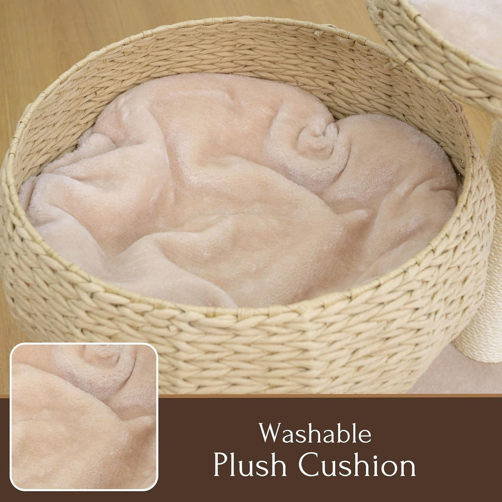 Paper Rope Natural Bowl Shaped with Perch Cat Tree