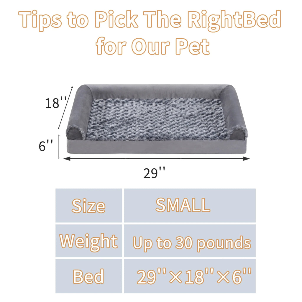 29" Orthopedic Dog Bed for Medium Dogs with Waterproof Washable Cover and Memory Foam