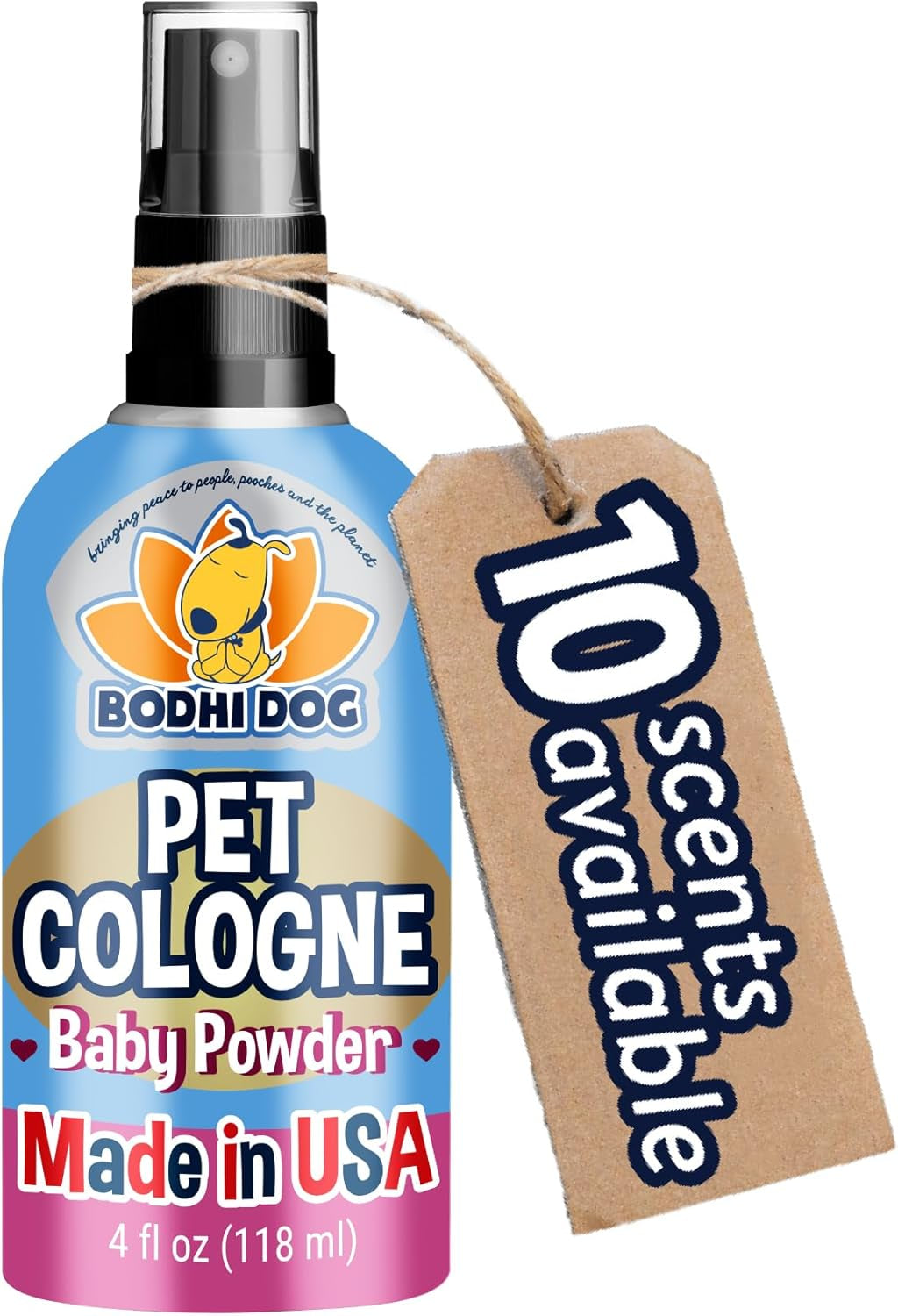 Premium Dog Cologne - Deodorizing Dog Perfume & Conditioner for Dogs & Cats - Natural Long Lasting Spray - Keeps Pets Fresh All Day - Gentle & Safe Formula, Made in USA (Baby Powder 4 Fl Oz)